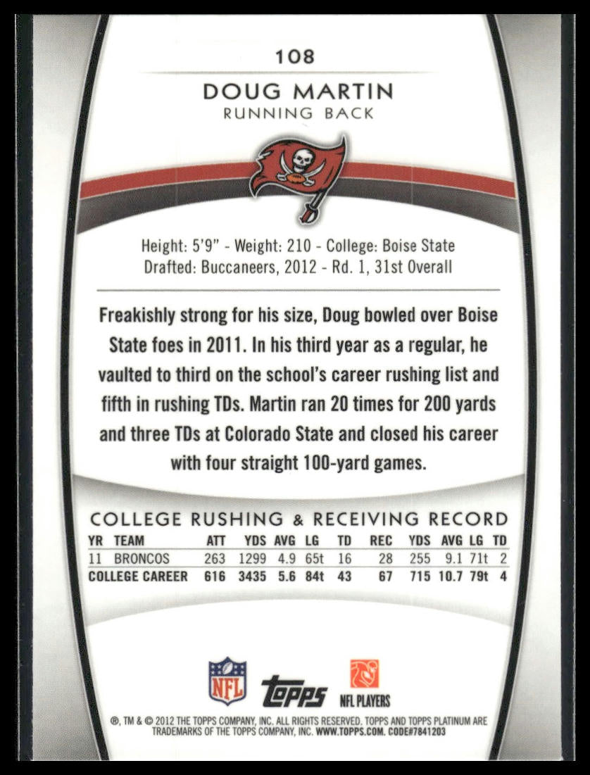 2012 Topps Platinum #108 Doug Martin Xfractors