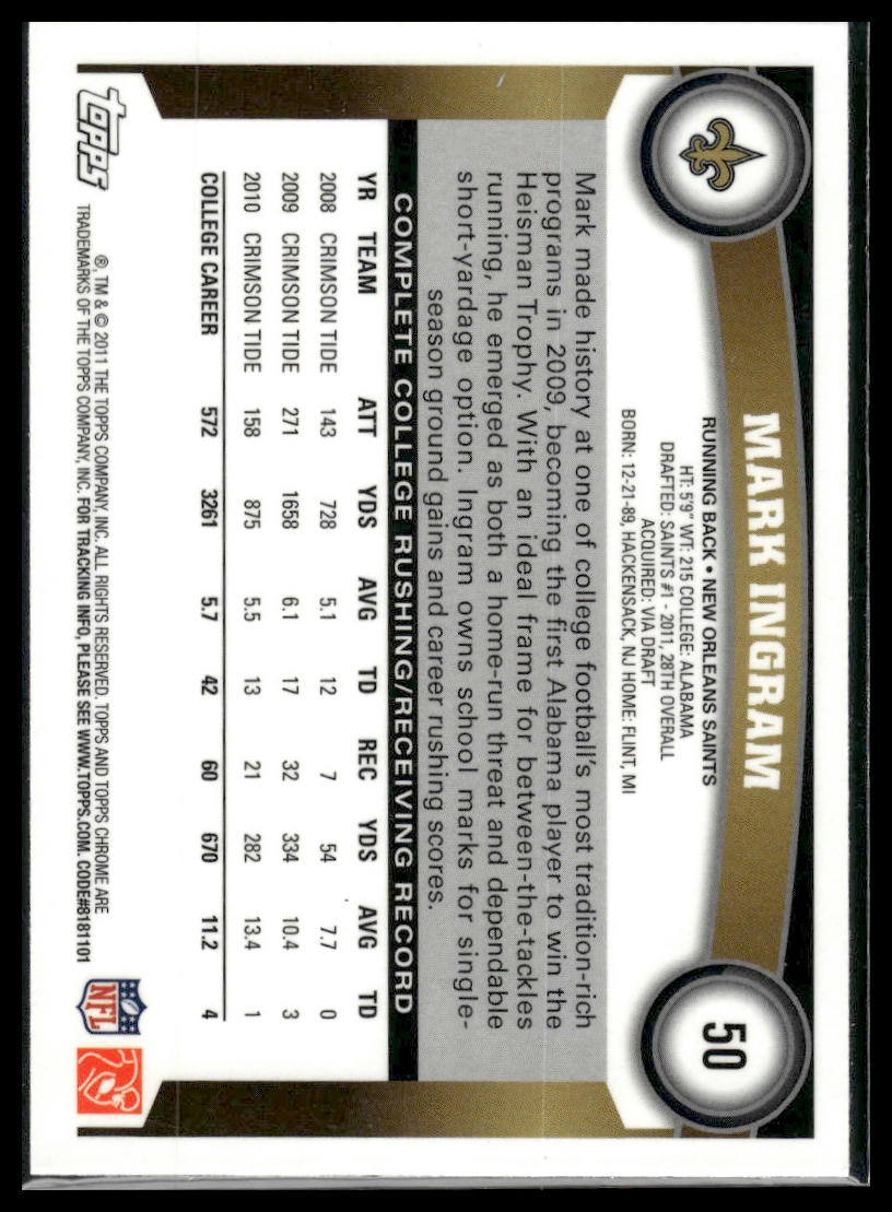 2011 Topps Chrome #50 Mark Ingram