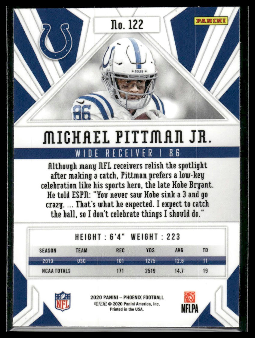 2020 Panini Phoenix #122 Michael Pittman Jr.
