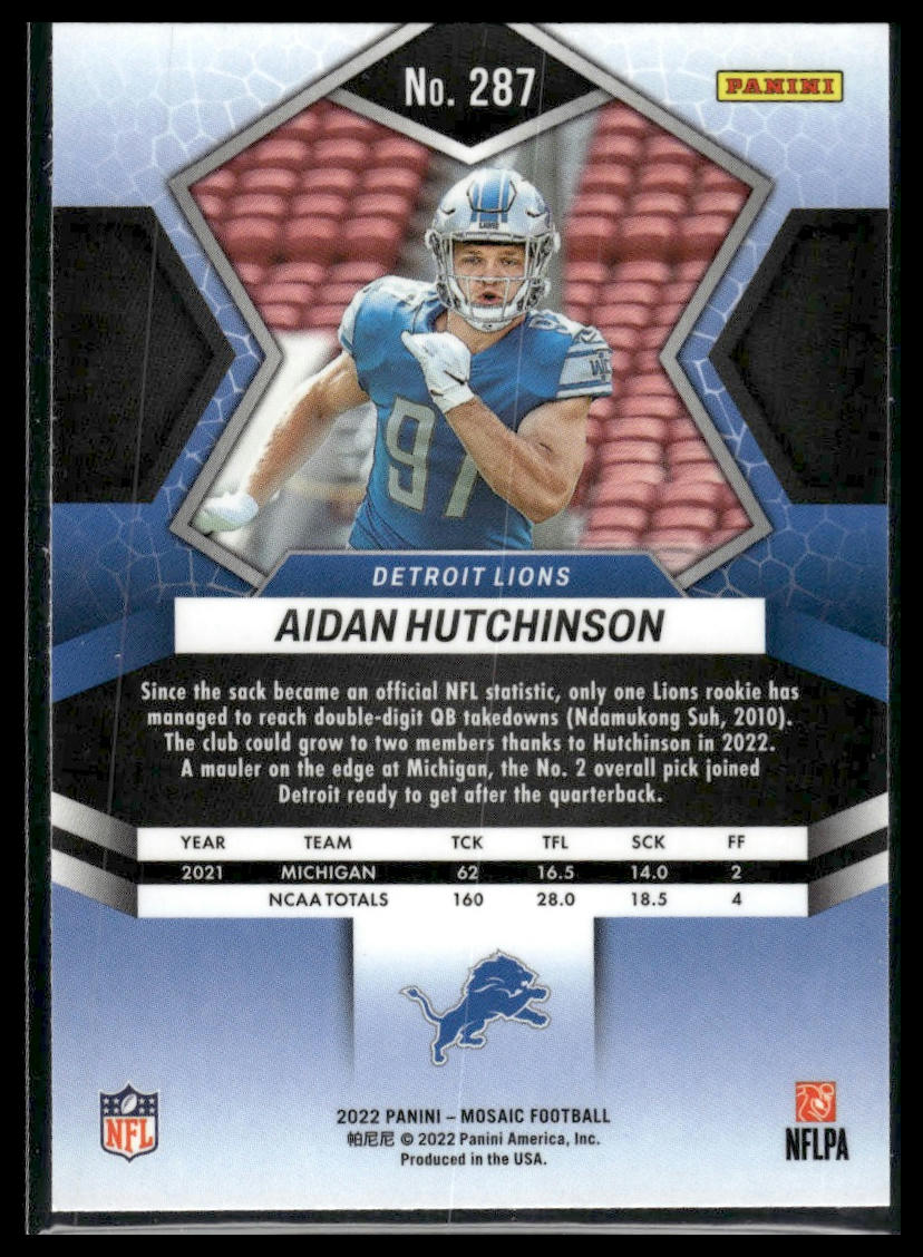 2022 Panini Mosaic #287 Aidan Hutchinson