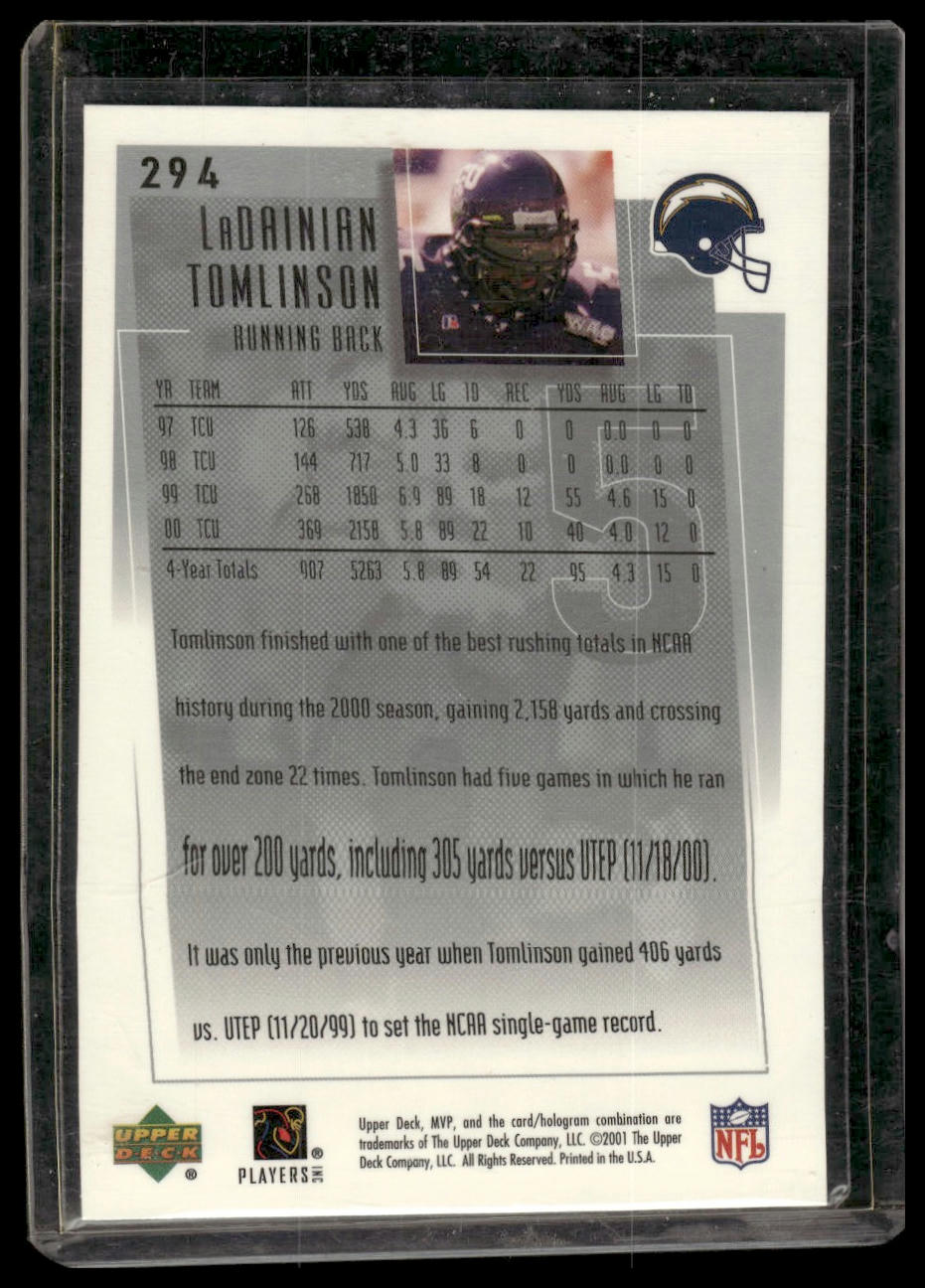 2001 Upper Deck MVP #294 LaDainian Tomlinson
