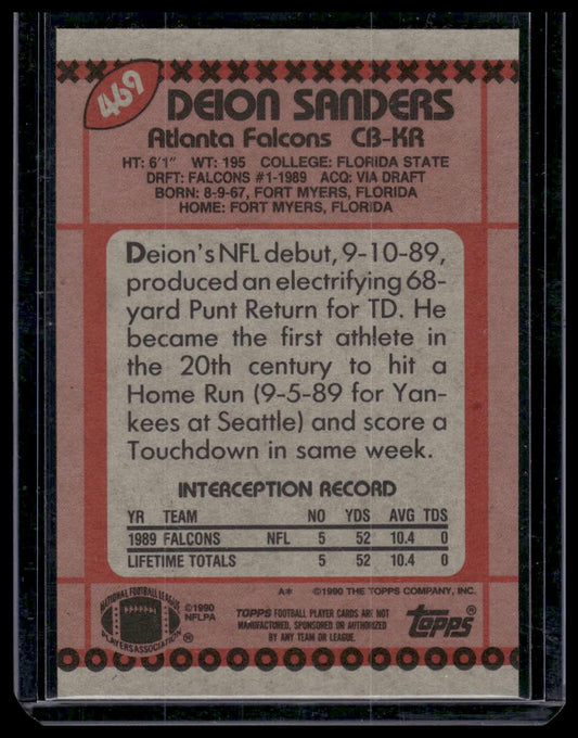 1990 Topps #469 Deion Sanders