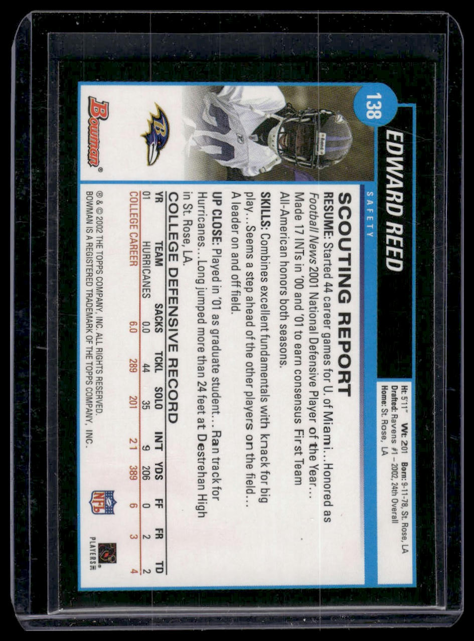2002 Bowman #138 Edward Reed