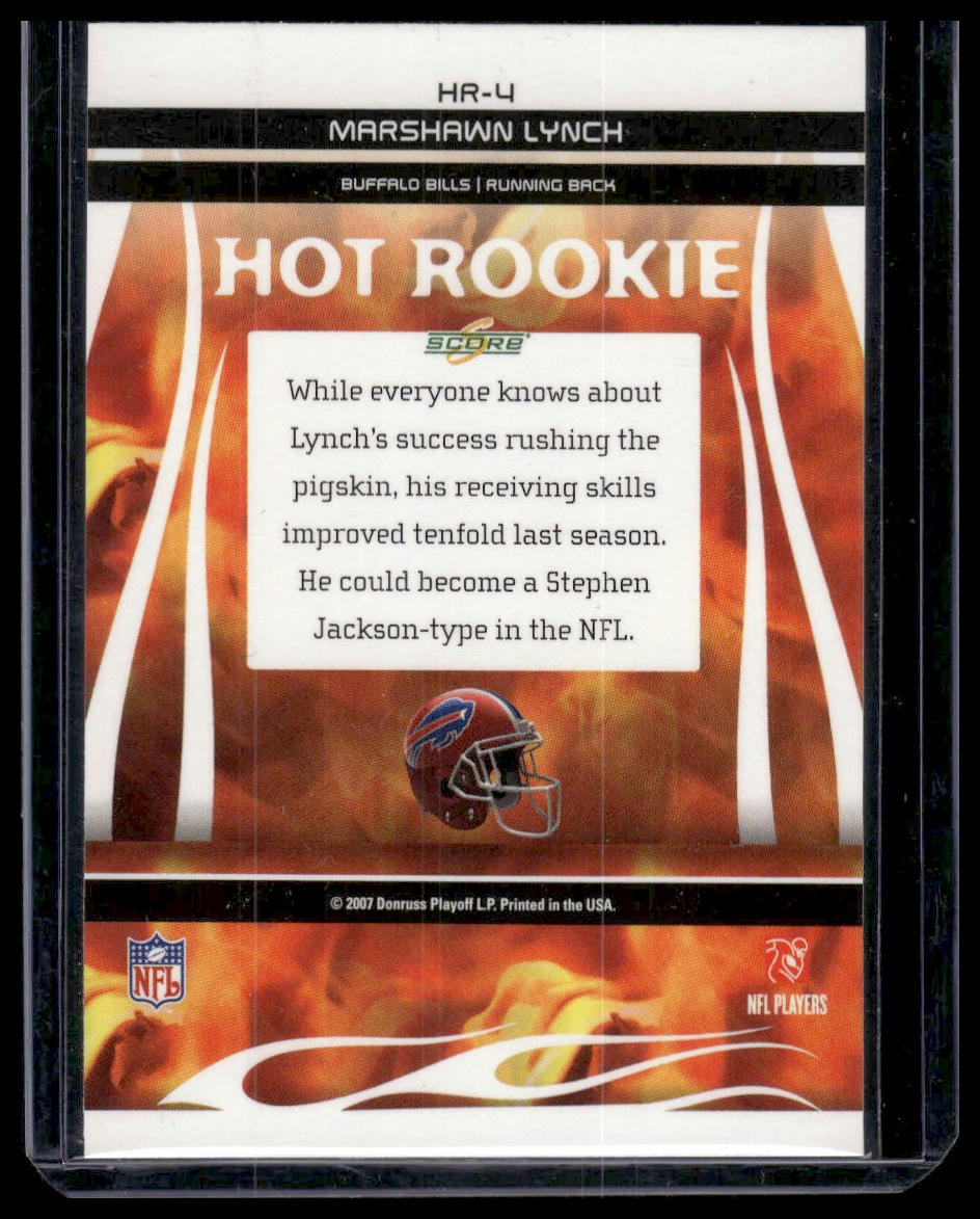 2007 Score #HR-4 Marshawn Lynch Hot Rookies