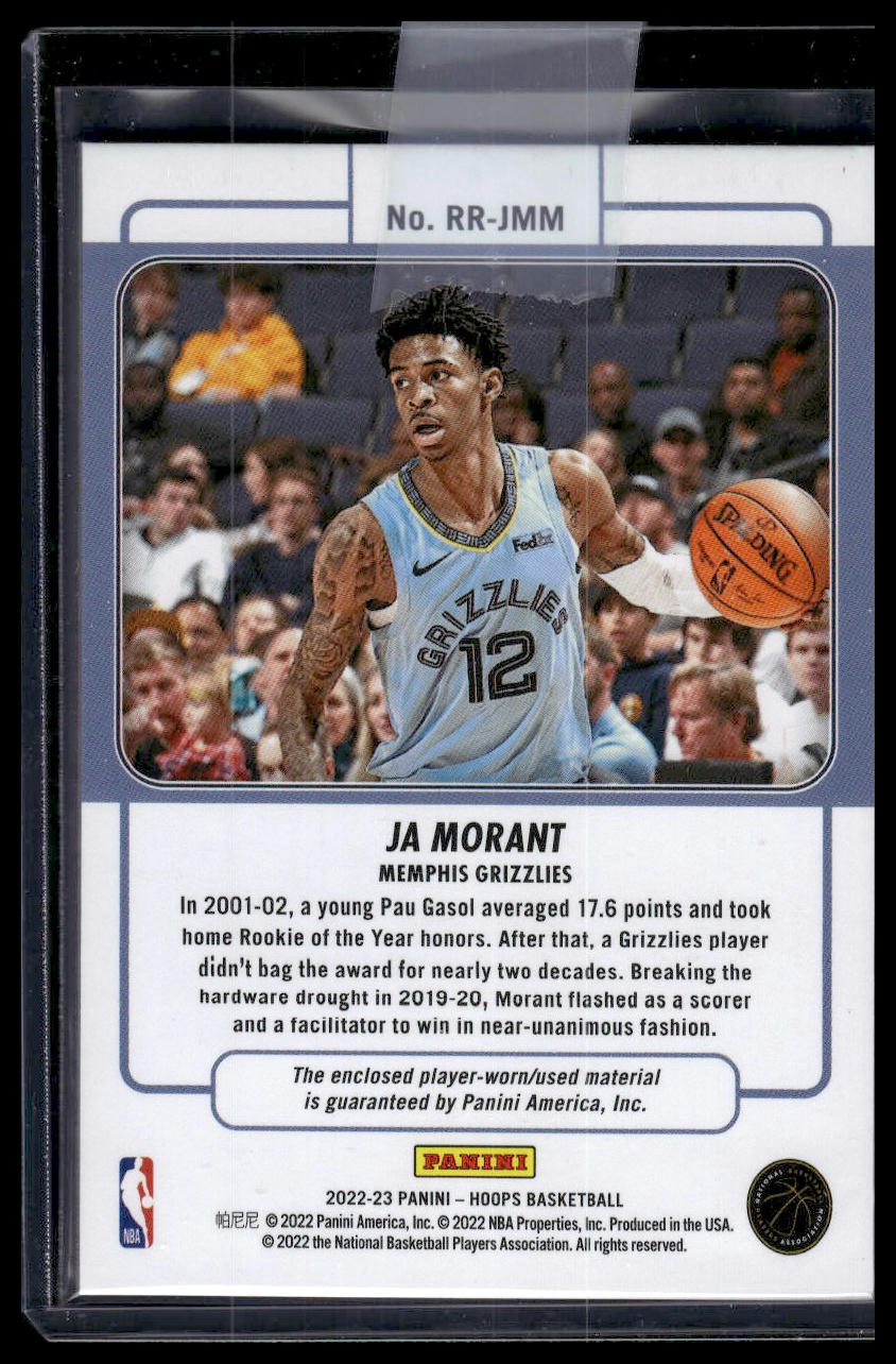 2022-23 Hoops #RR-JMM Ja Morant Rookie Remembrance