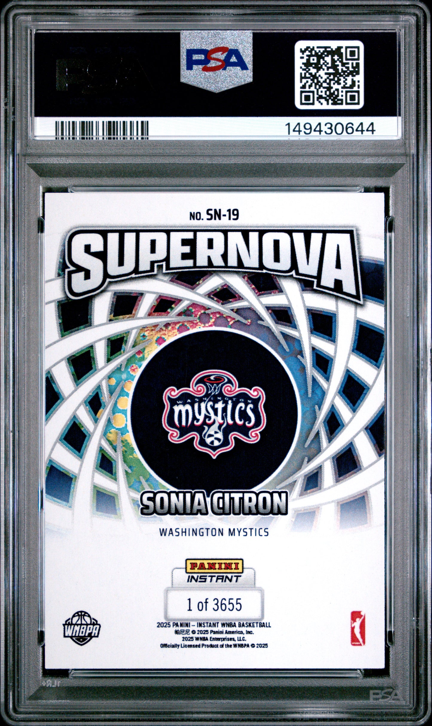 2025 Panini Instant Wnba Supernova #SN-19 Sonia Citron PSA 10