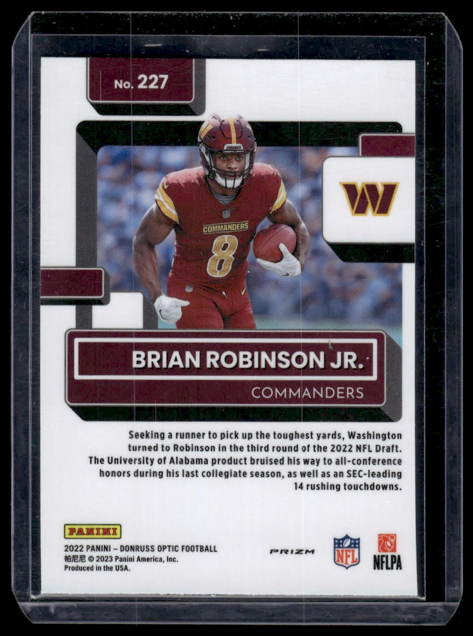 2022 Donruss Optic #227 Brian Robinson Jr. Purple Shock
