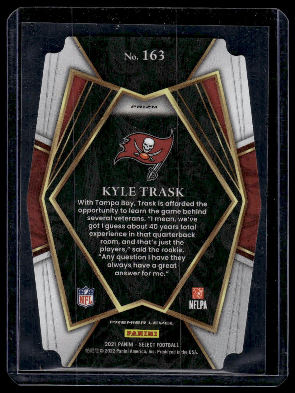 2021 Panini Select #163 Kyle Trask Green and Yellow Prizm Die Cut