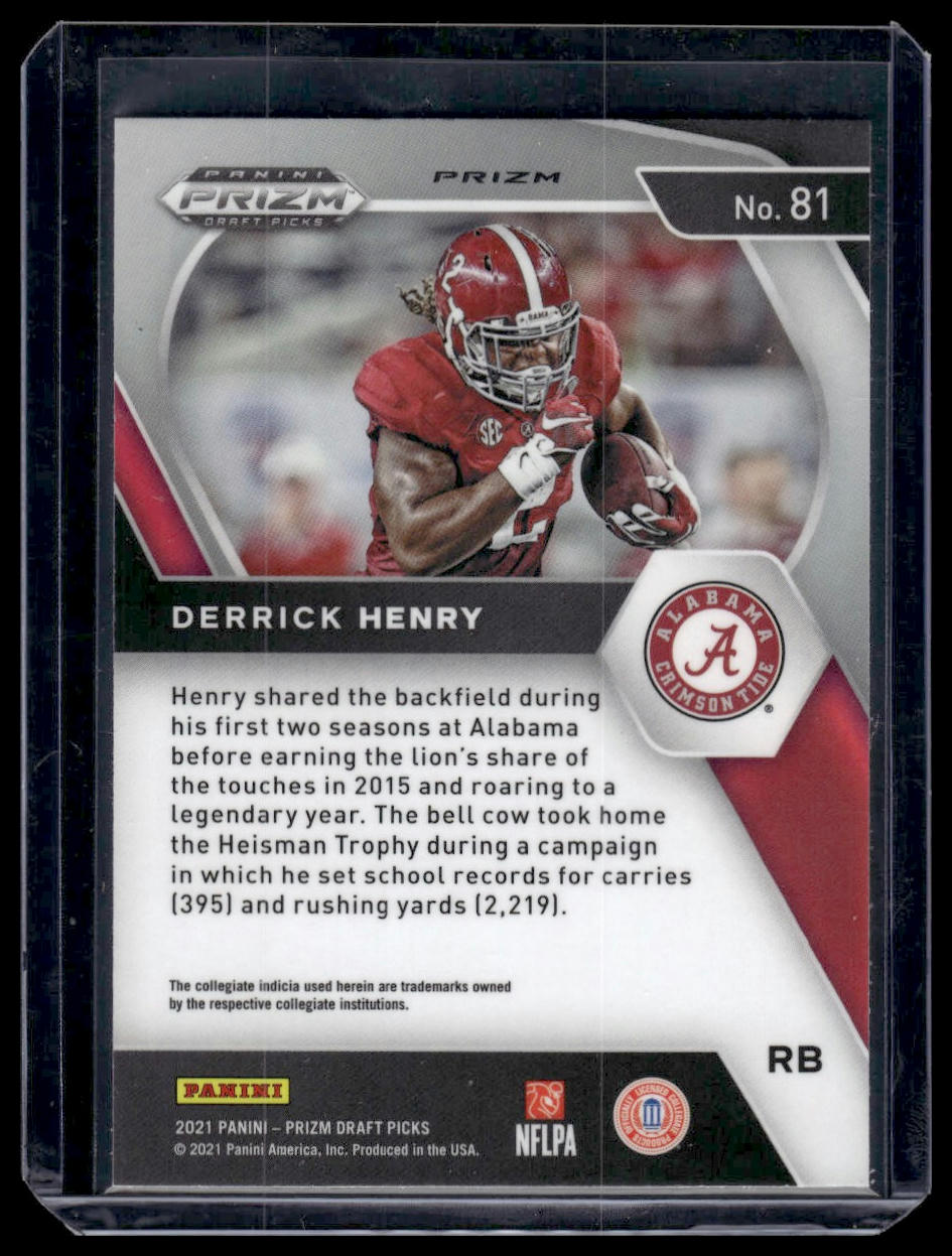 2021 Panini Prizm Draft Picks Collegiate #81 Derrick Henry Gold Ice