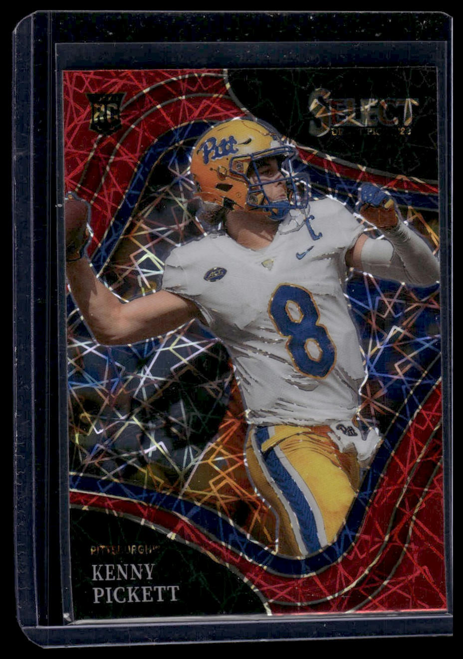 2022 Panini Select Draft Picks #121 Kenny Pickett Red Lazer Prizm