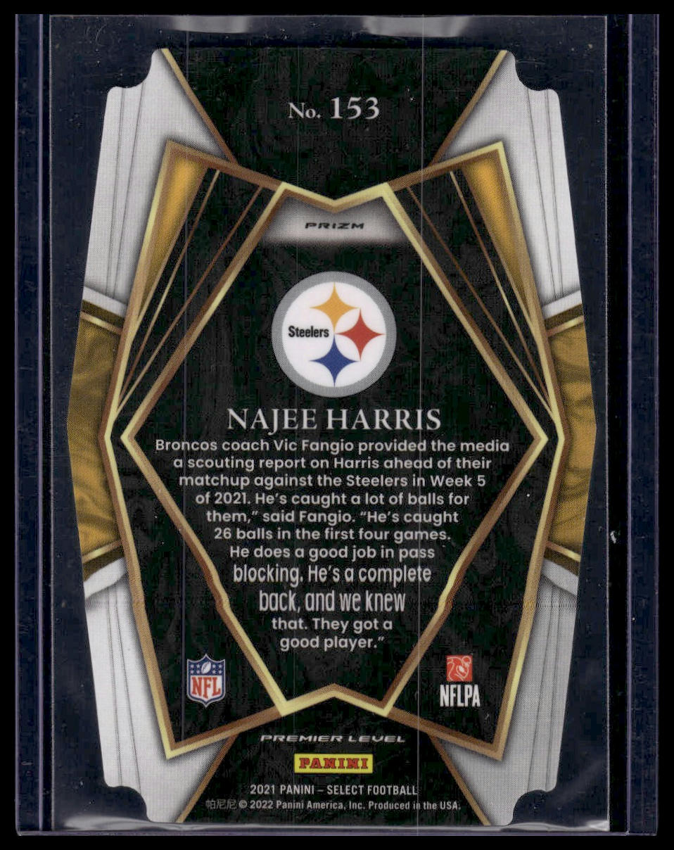 2021 Panini Select #153 Najee Harris Silver Prizm Die Cut