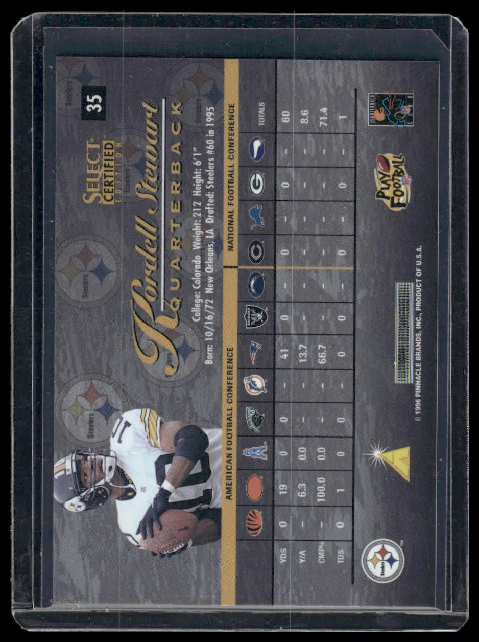 1996 Select Certified #35 Kordell Stewart Blue