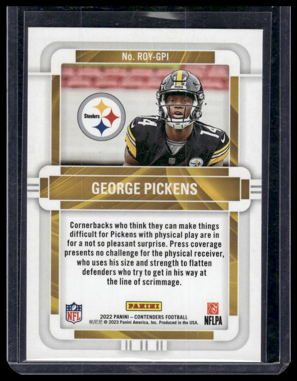 2022 Panini Contenders #ROY-GPI George Pickens Rookie of the Year Contenders