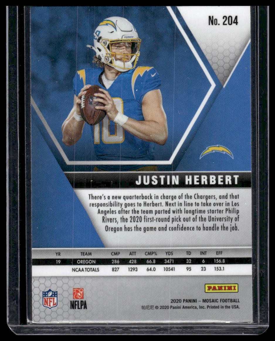 2020 Panini Mosaic #204 Justin Herbert