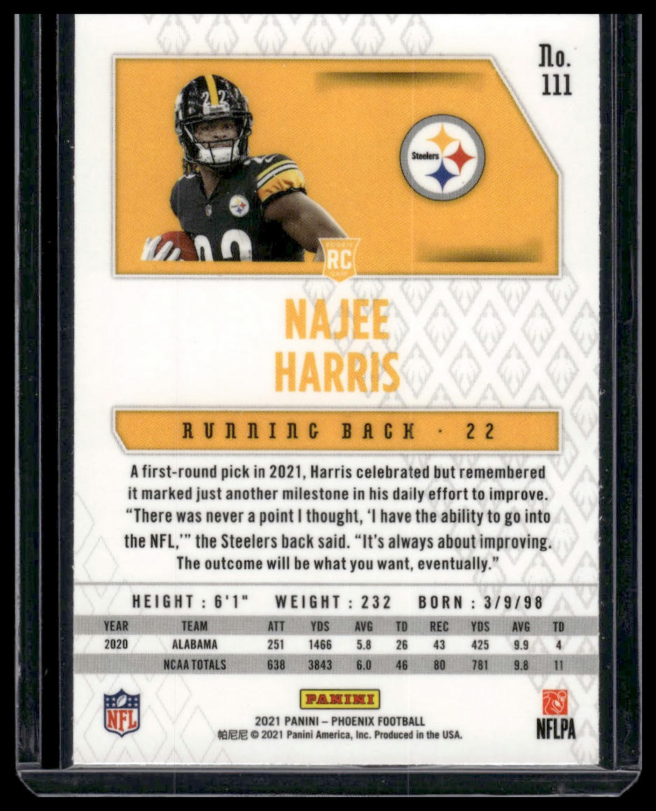 2021 Panini Phoenix #111 Najee Harris Fire Burst
