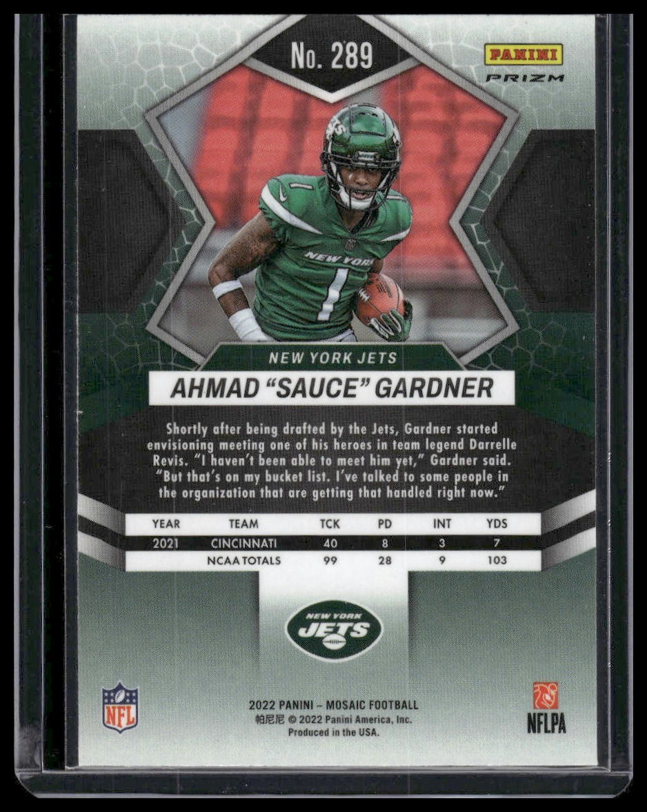 2022 Panini Mosaic #289 Ahmad "Sauce" Gardner Mosaic