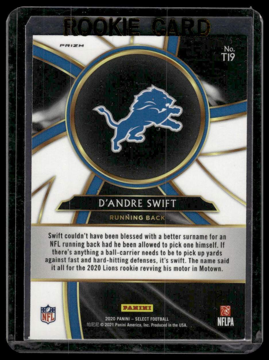 2020 Panini Select #T19 D'Andre Swift Turbocharged Prizm
