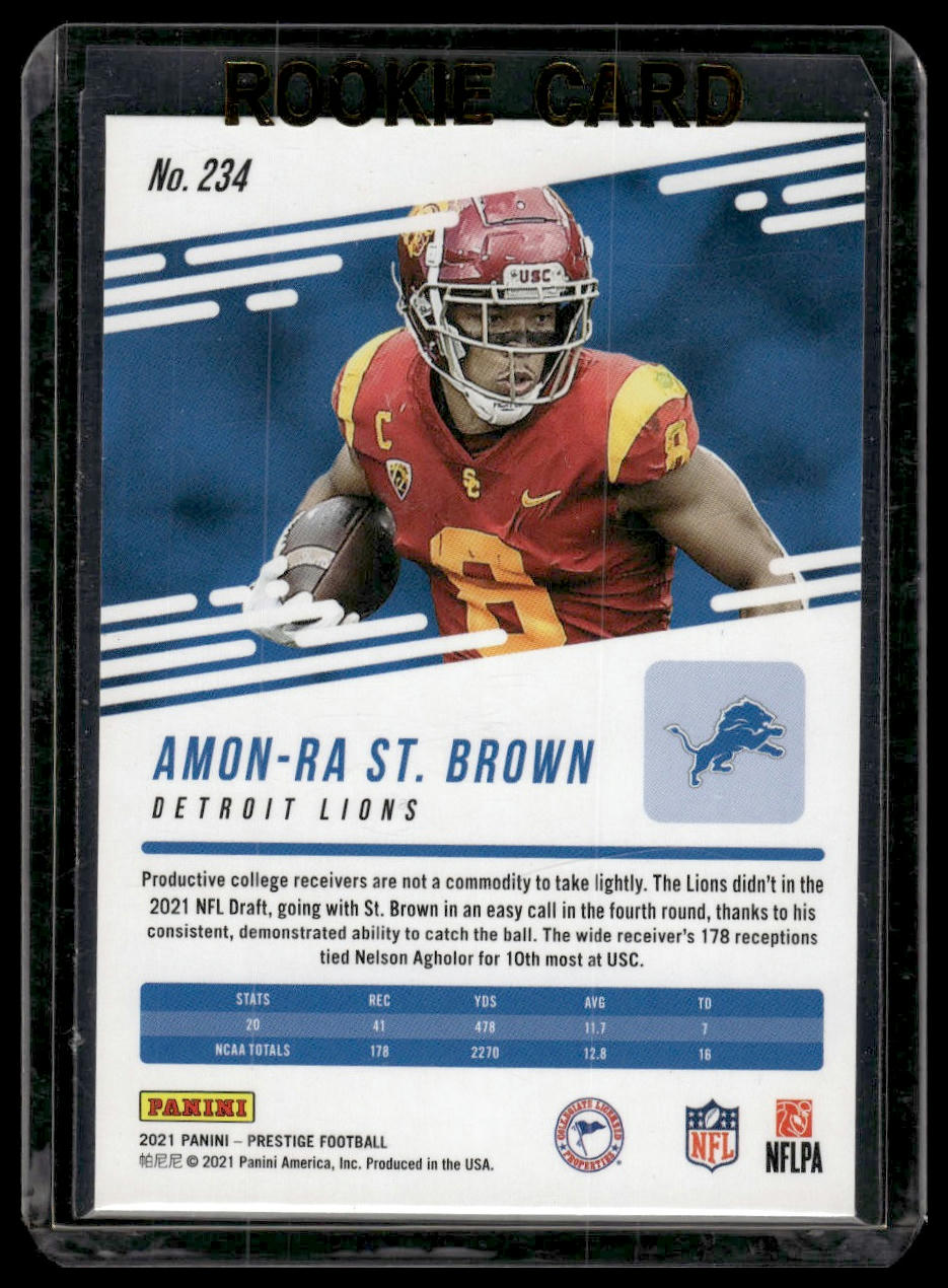 2021 Panini Prestige #234 Amon-Ra St. Brown Xtra Points Diamond