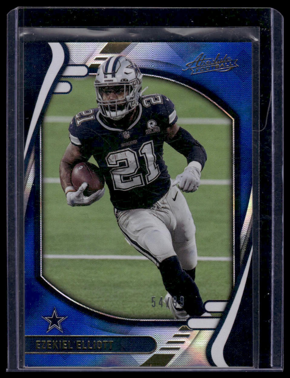 2021 Panini Absolute #50 Ezekiel Elliott Blue Diamonds #/99