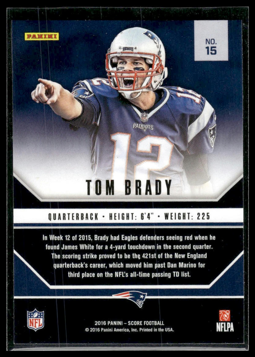 2016 Score #15 Tom Brady Signal Callers Gold