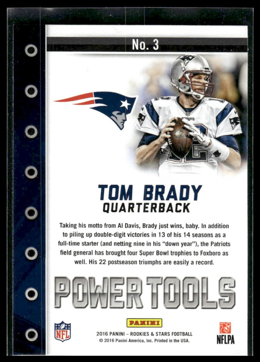 2016 Panini Rookies & Stars #3 Tom Brady Power Tools