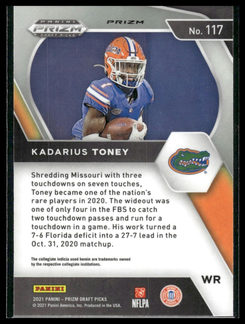 2021 Panini Prizm Draft Picks Collegiate #117 Kadarius Toney Purple Wave