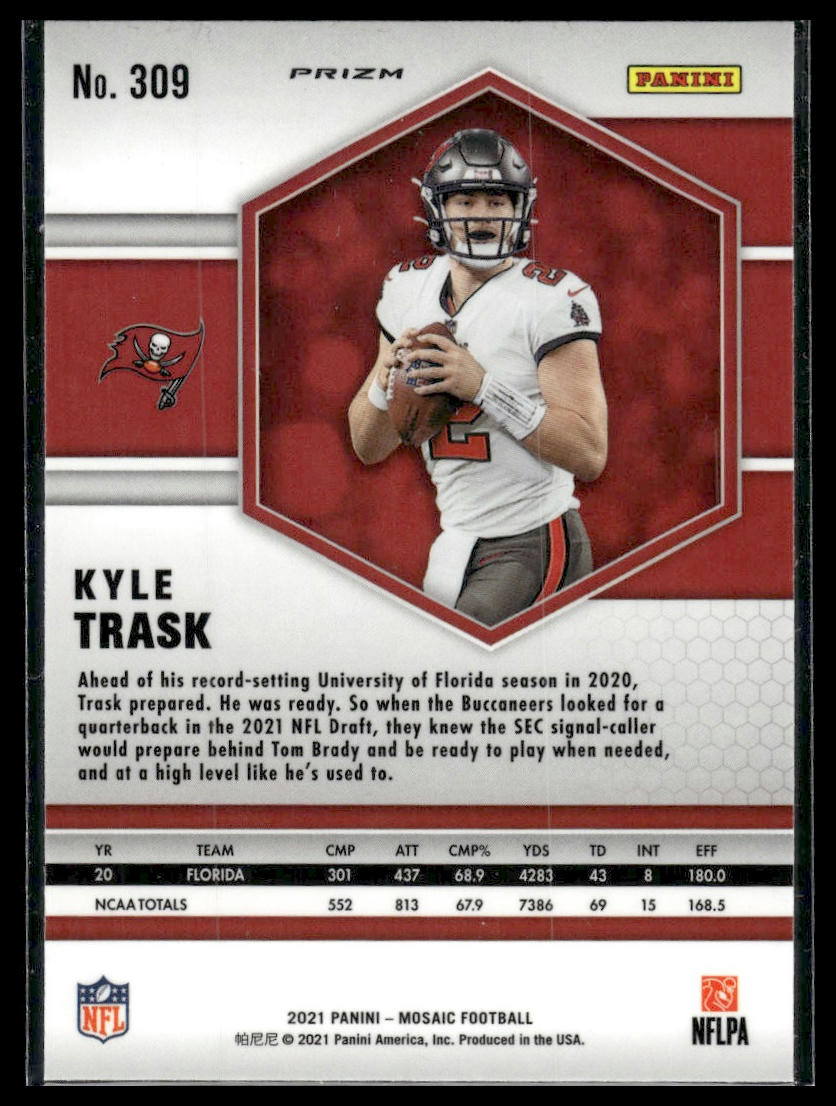 2021 Panini Mosaic #309 Kyle Trask Prizm