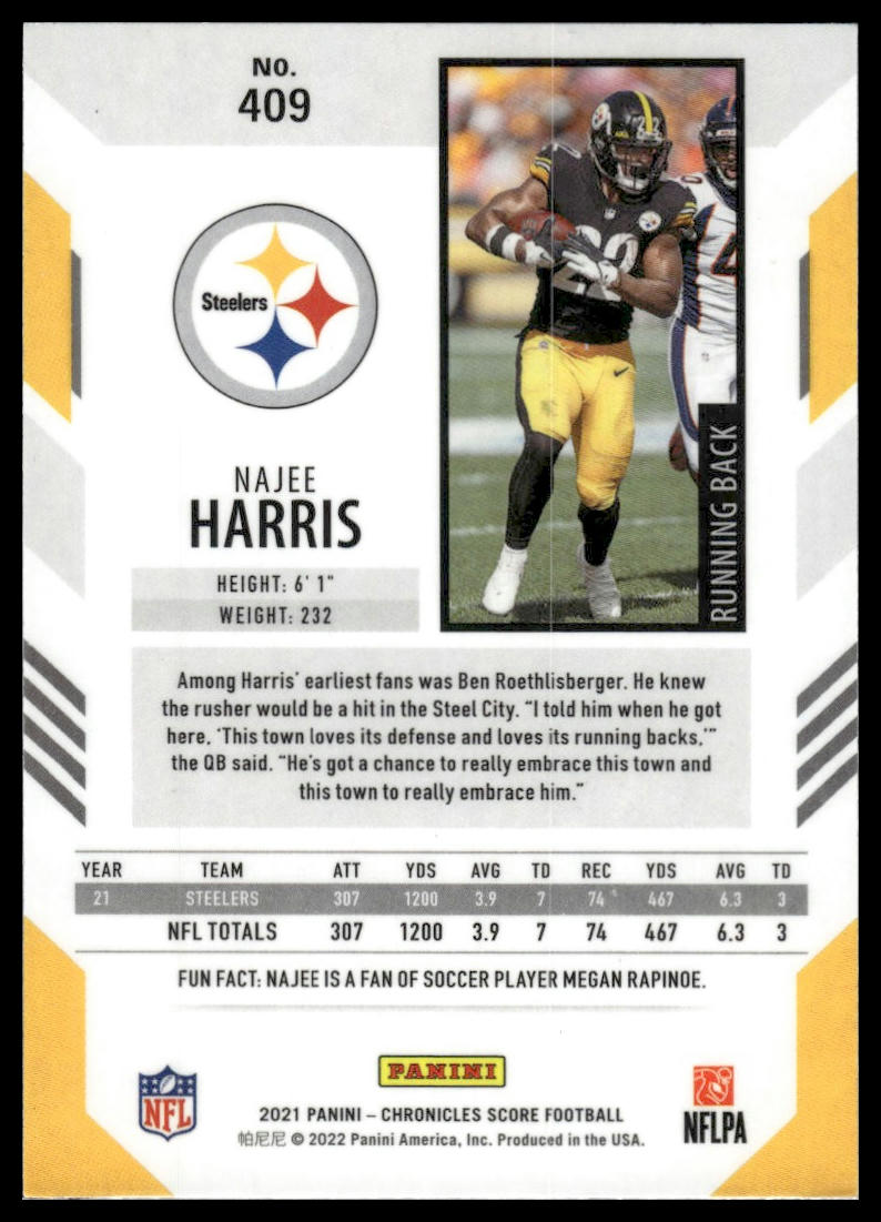 2021 Panini Chronicles #409 Najee Harris Score Update Rookies