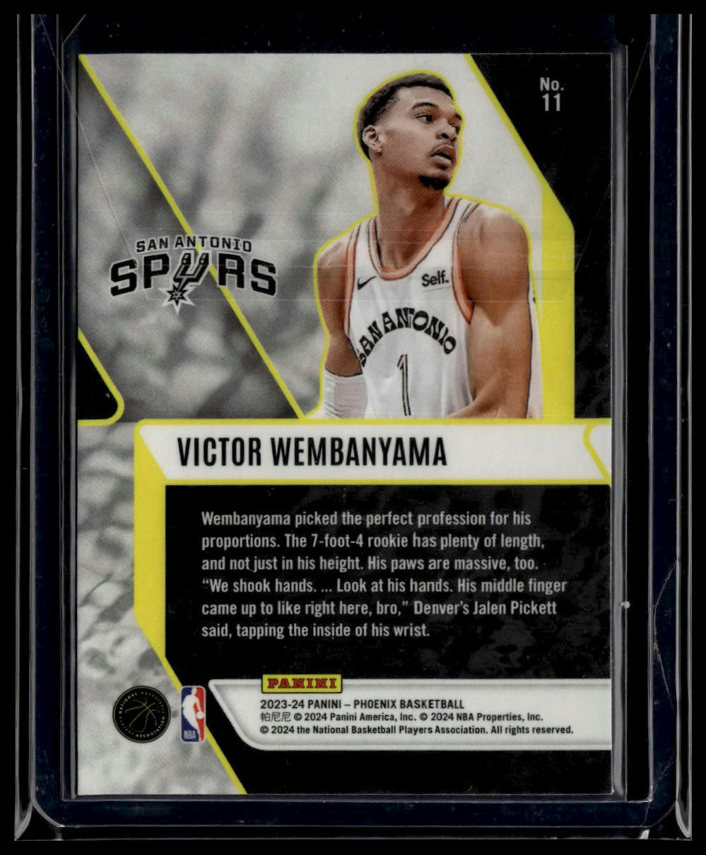 2023-24 Panini Phoenix #11 Victor Wembanyama Fade To Black