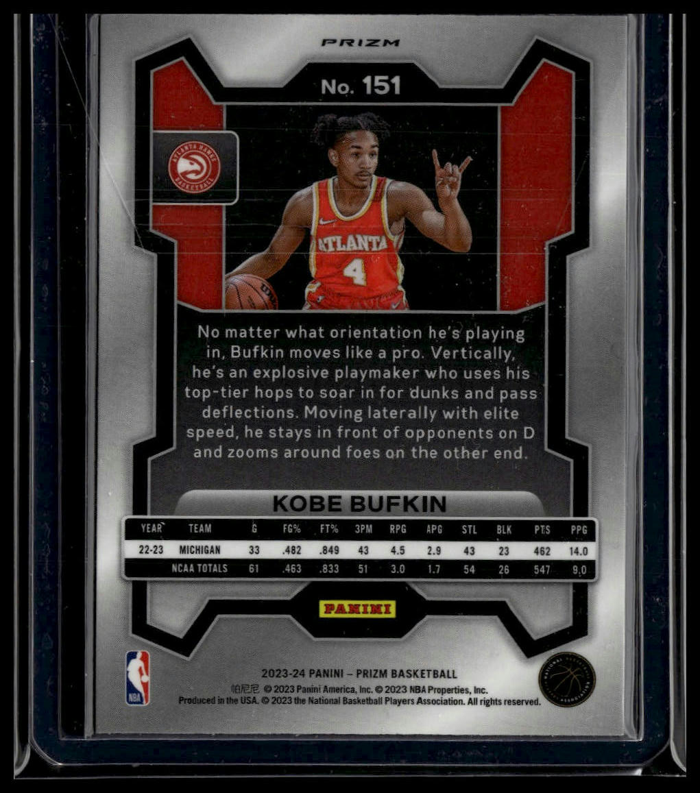 2023-24 Panini Prizm #151 Kobe Bufkin Prizms Red Ice