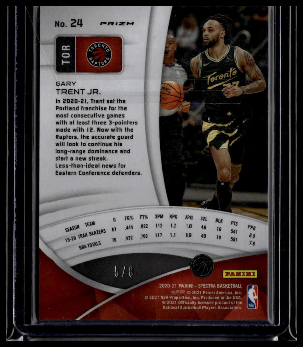 2020-21 Panini Spectra #24 Gary Trent Jr. Asia Red Gold #/8