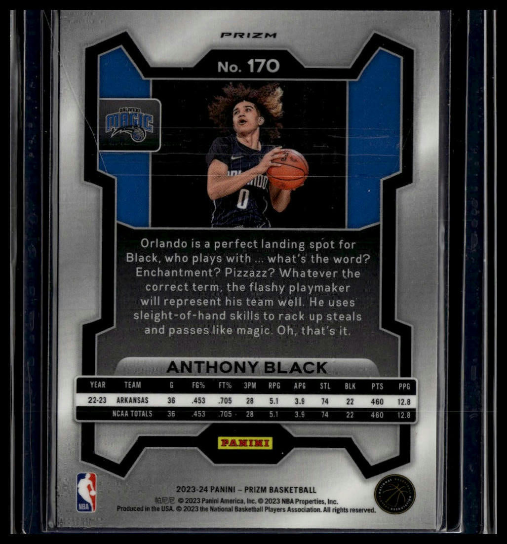 2023-24 Panini Prizm #170 Anthony Black Prizms Red Ice