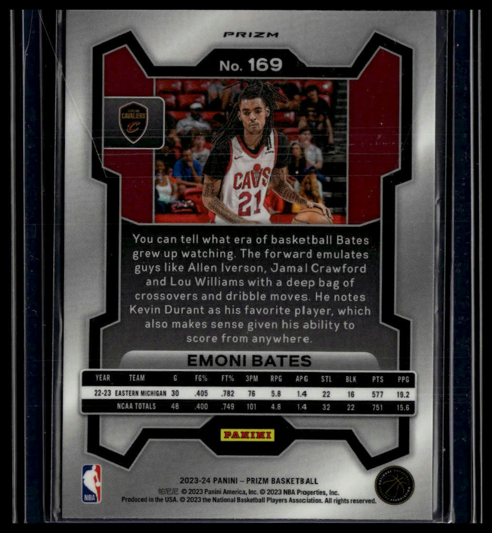2023-24 Panini Prizm #169 Emoni Bates Prizms Red Ice