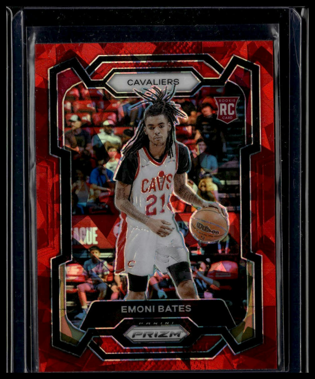 2023-24 Panini Prizm #169 Emoni Bates Prizms Red Ice