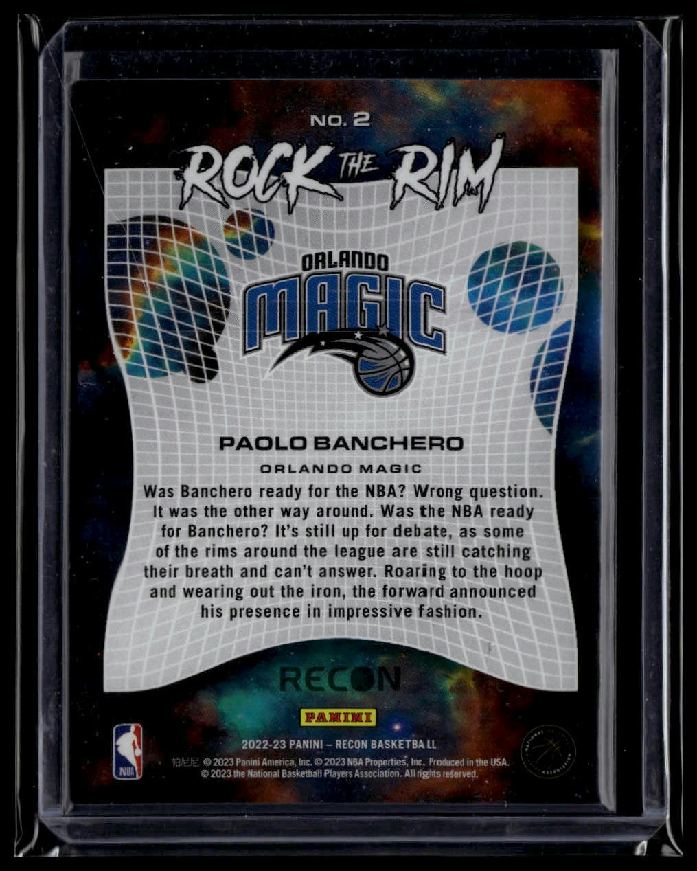 2022-23 Panini Recon #2 Paolo Banchero Rock the Rim