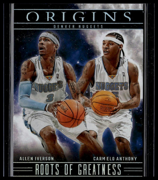 2023-24 Panini Origins #22 Allen Iverson / Carmelo Anthony Roots of Greatness
