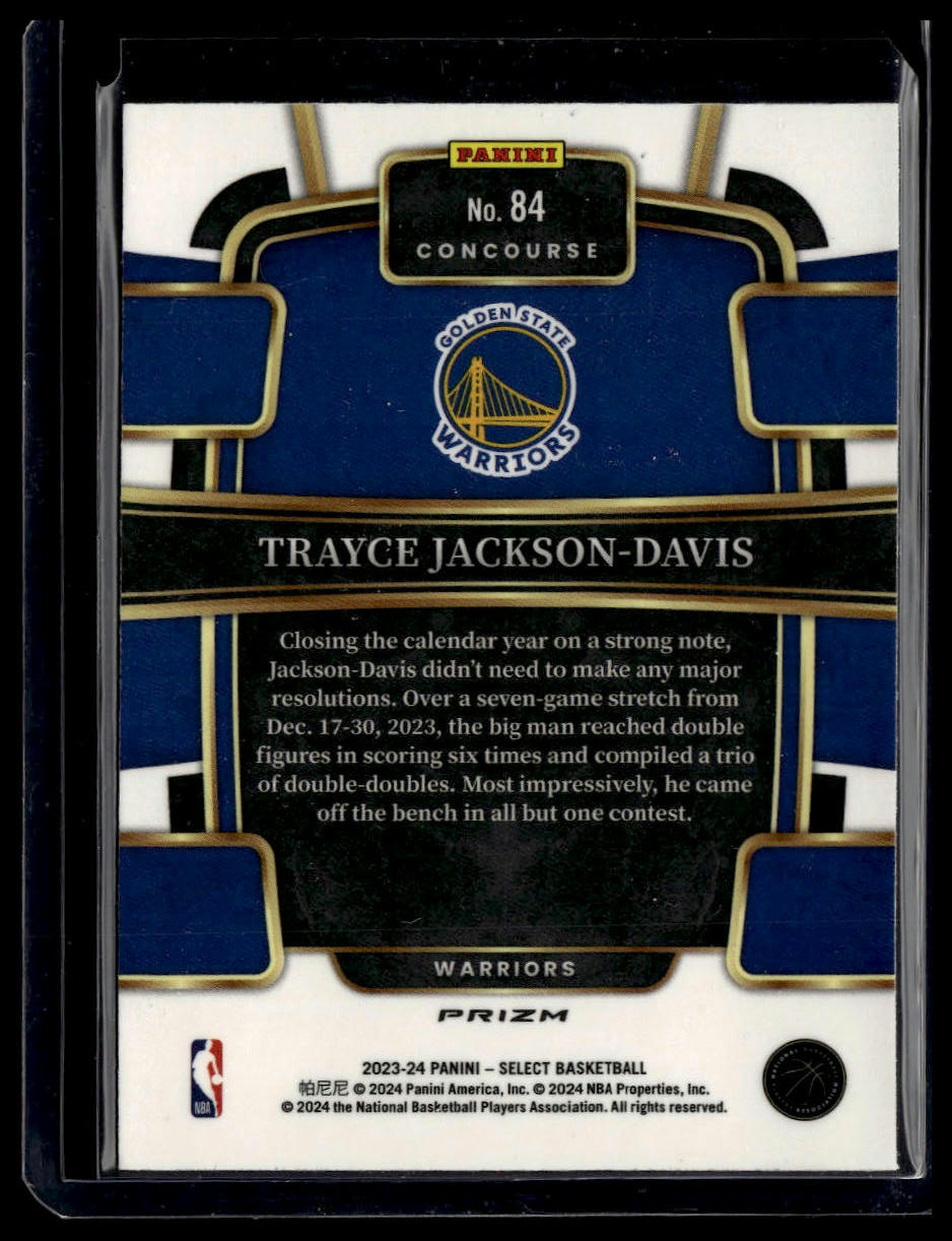 2023-24 Panini Select #84 Trayce Jackson-Davis Blue Cracked Ice Prizms