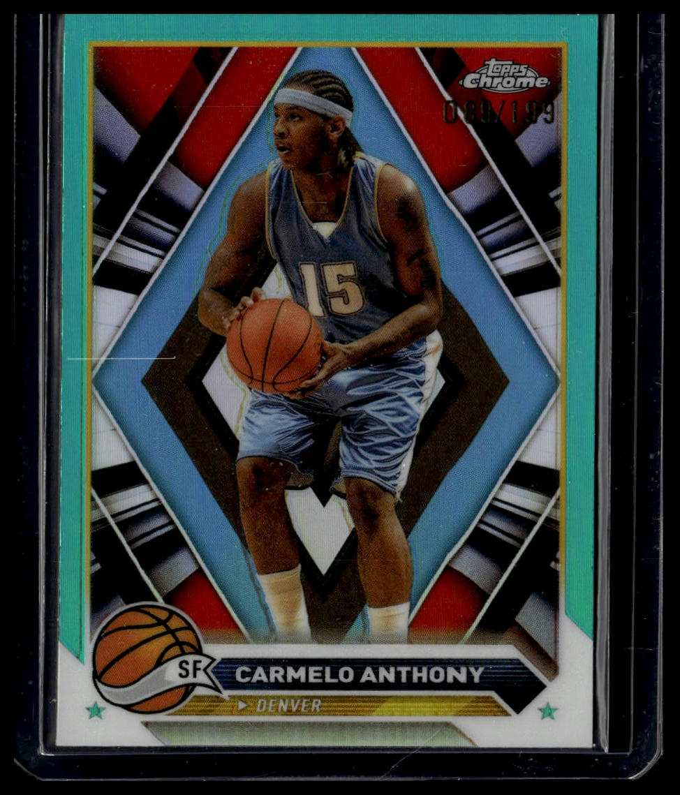 2023-24 Topps Chrome #27 Carmelo Anthony Aqua Refractors #/199