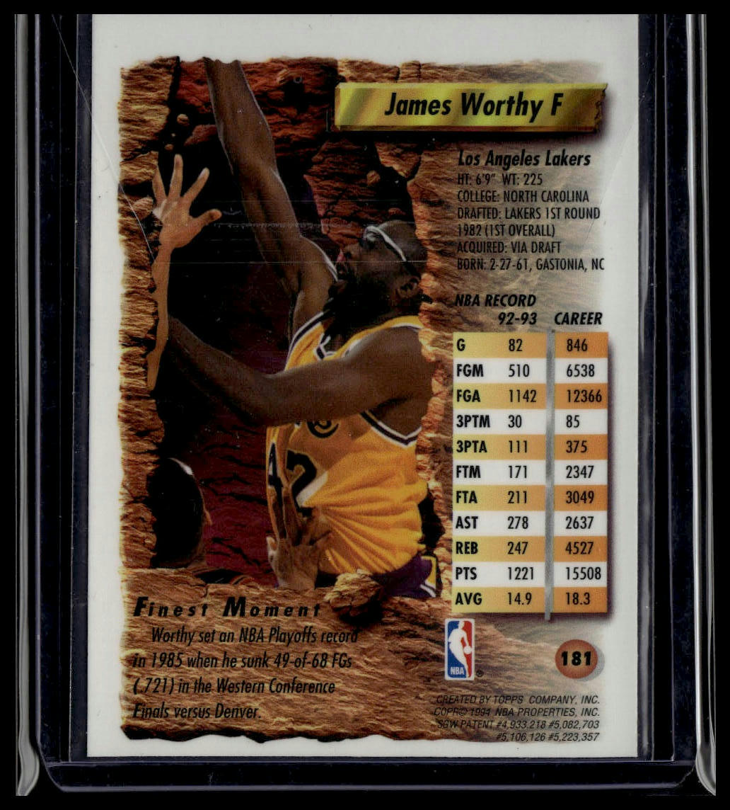 1993-94 Finest #181 James Worthy Refractors