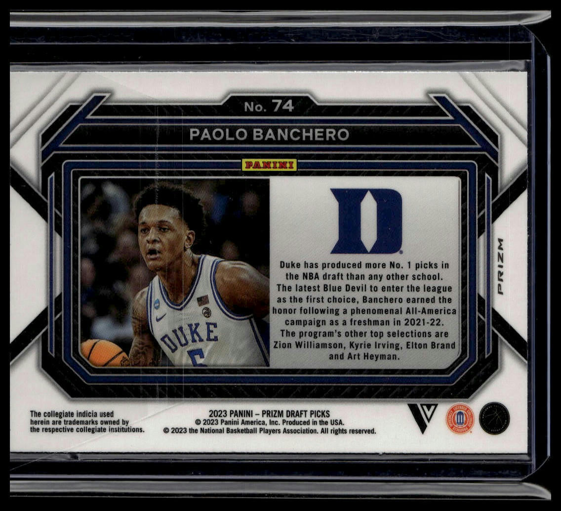 2023 Panini Prizm Draft Picks #74b Paolo Banchero Purple Wave