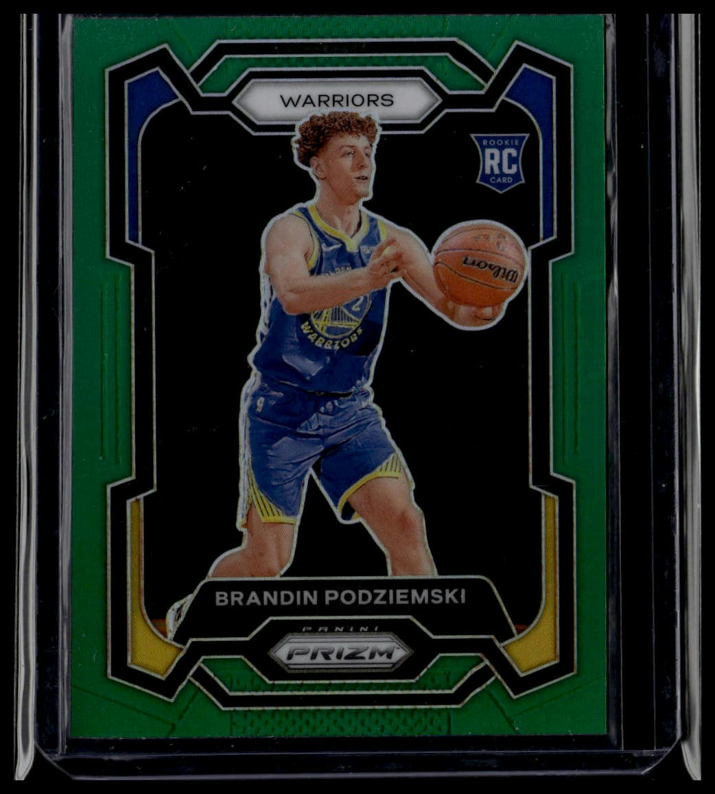 2023-24 Panini Prizm #147 Brandin Podziemski Prizms Green