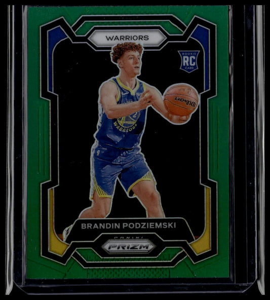 2023-24 Panini Prizm #147 Brandin Podziemski Prizms Green