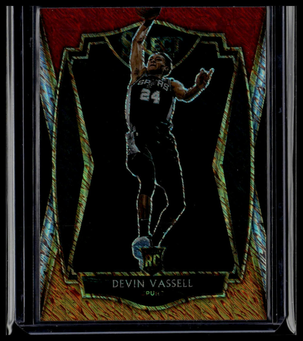 2020-21 Panini Select #179 Devin Vassell Red White Orange Shimmer