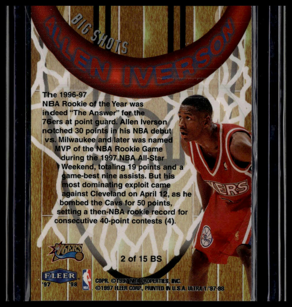1997-98 Ultra #2 BS Allen Iverson Big Shots
