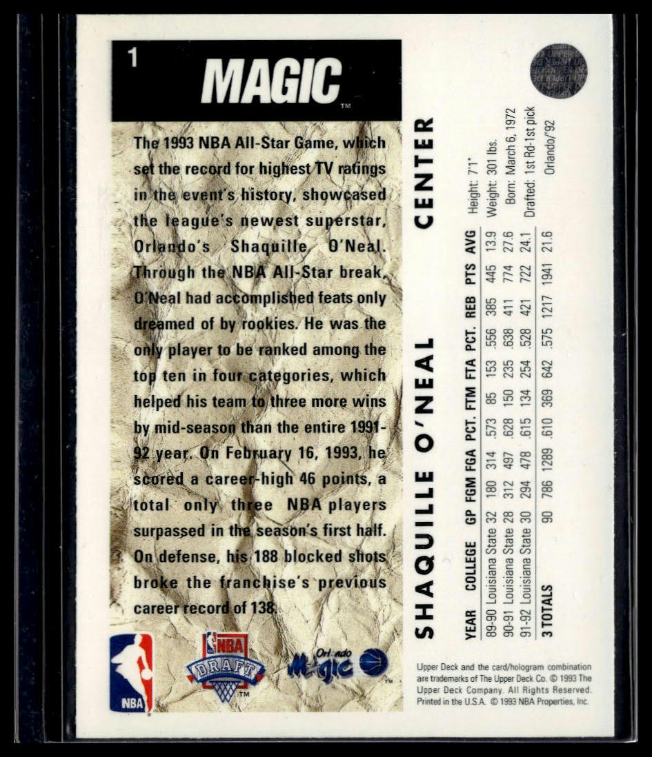 1992-93 Upper Deck #1 Shaquille O'Neal