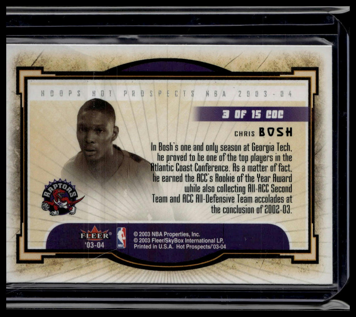 2003-04 Hoops Hot Prospects #3 COC Chris Bosh Cream of the Crop
