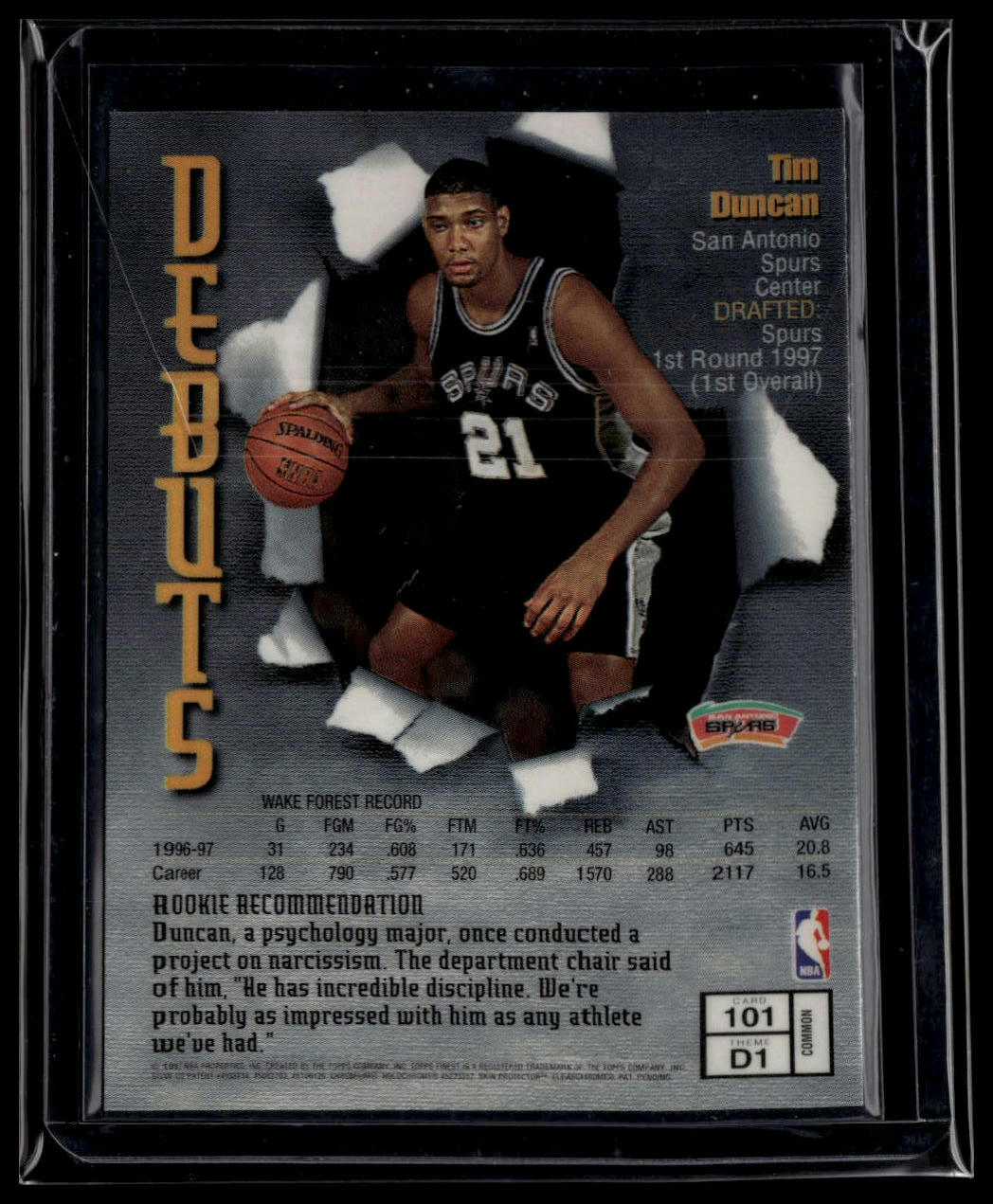 1997-98 Finest #101 Tim Duncan