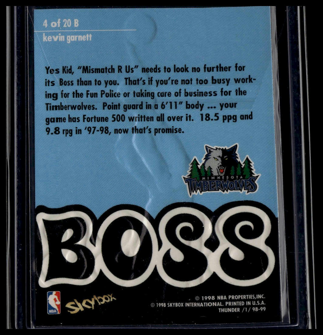 1998-99 SkyBox Thunder #4 B Kevin Garnett Boss