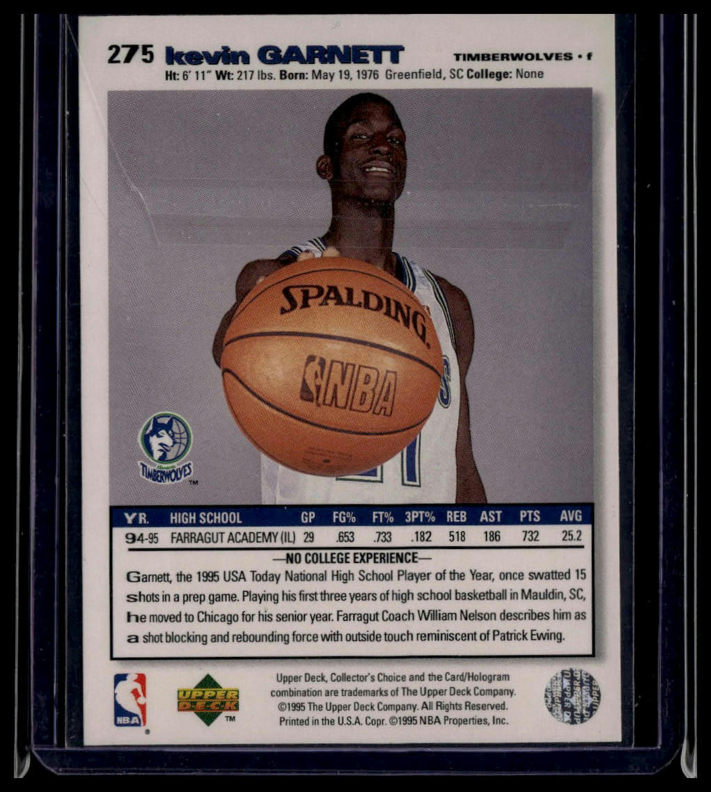 1995-96 Collector's Choice #275 Kevin Garnett Player's Club