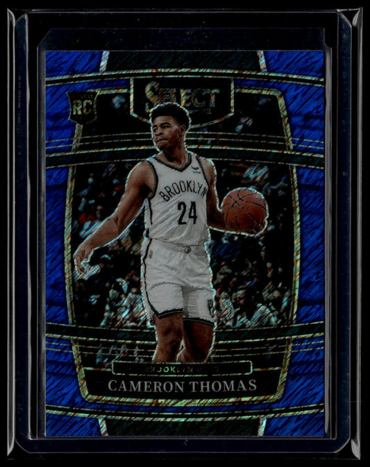 2021-22 Panini Select #21 Cameron Thomas Blue Shimmer Prizms